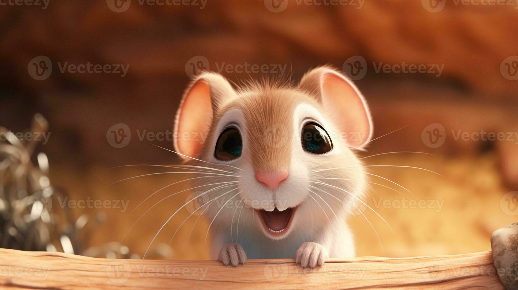 uma fofa pequeno gerbil dentro Disney desenho animado estilo. generativo ai foto