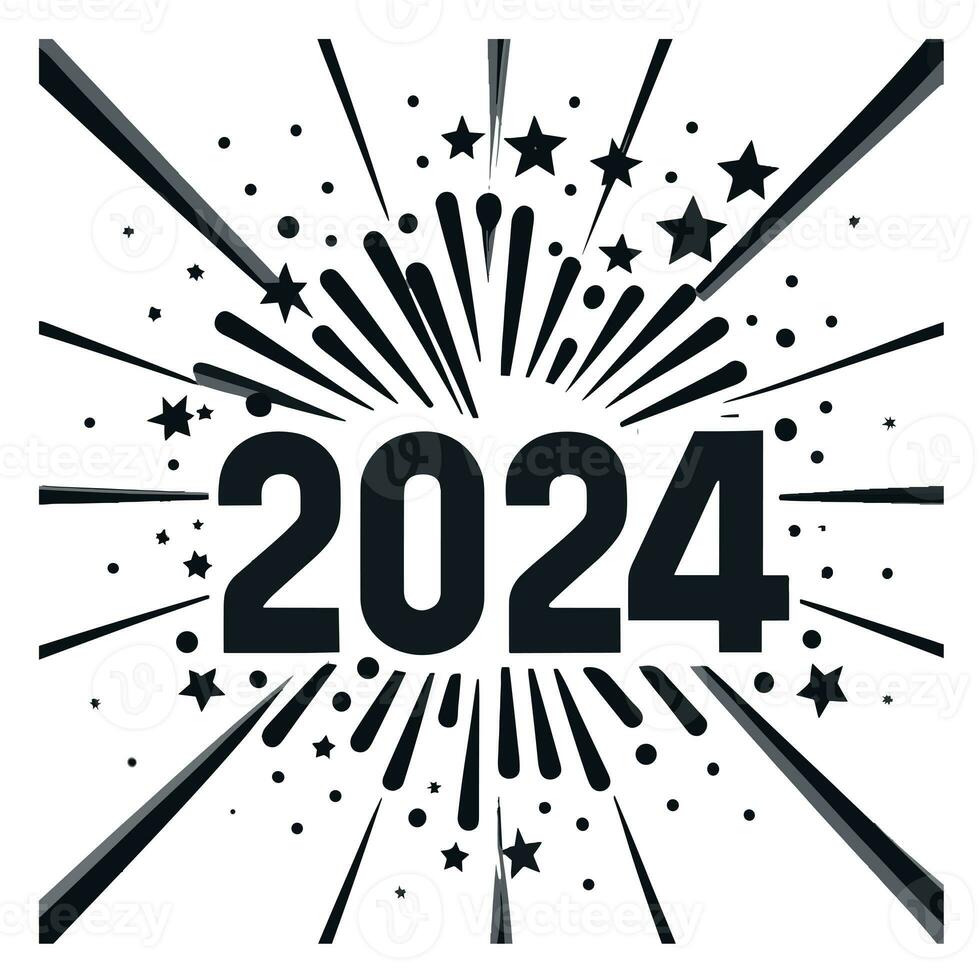 vetor gráficos para Novo ano 2024 foto