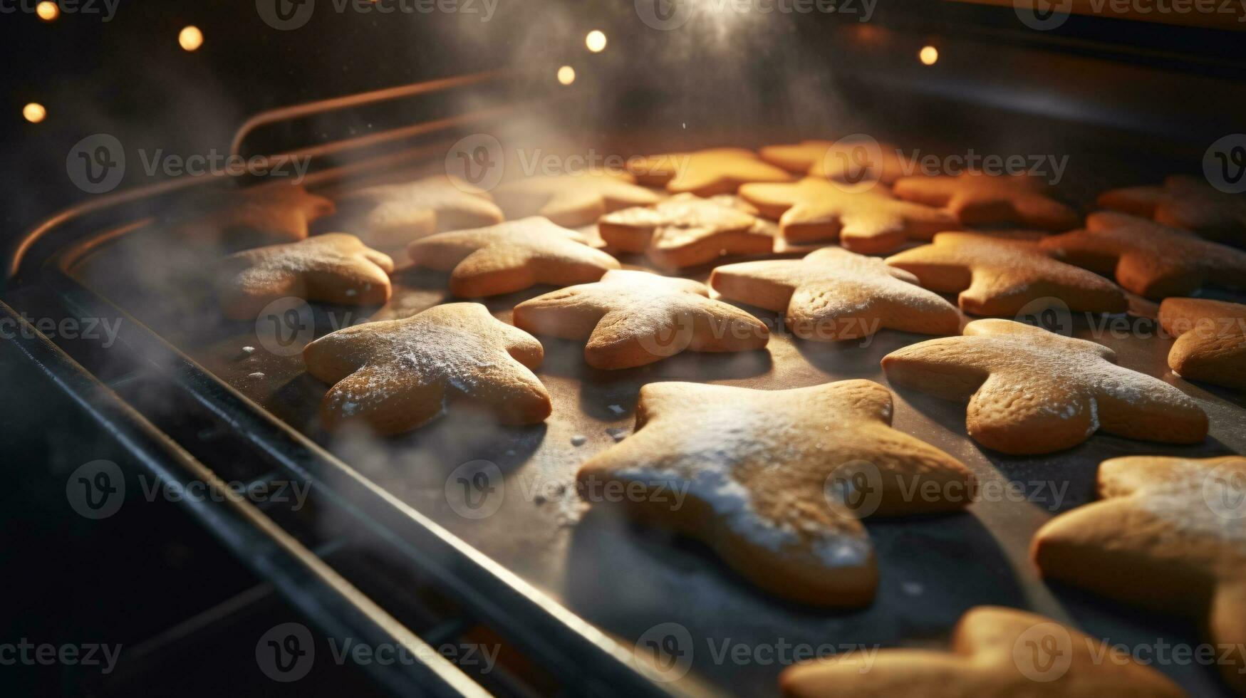 ai generativo fechar acima tiro do Natal biscoitos com lindo decorações foto