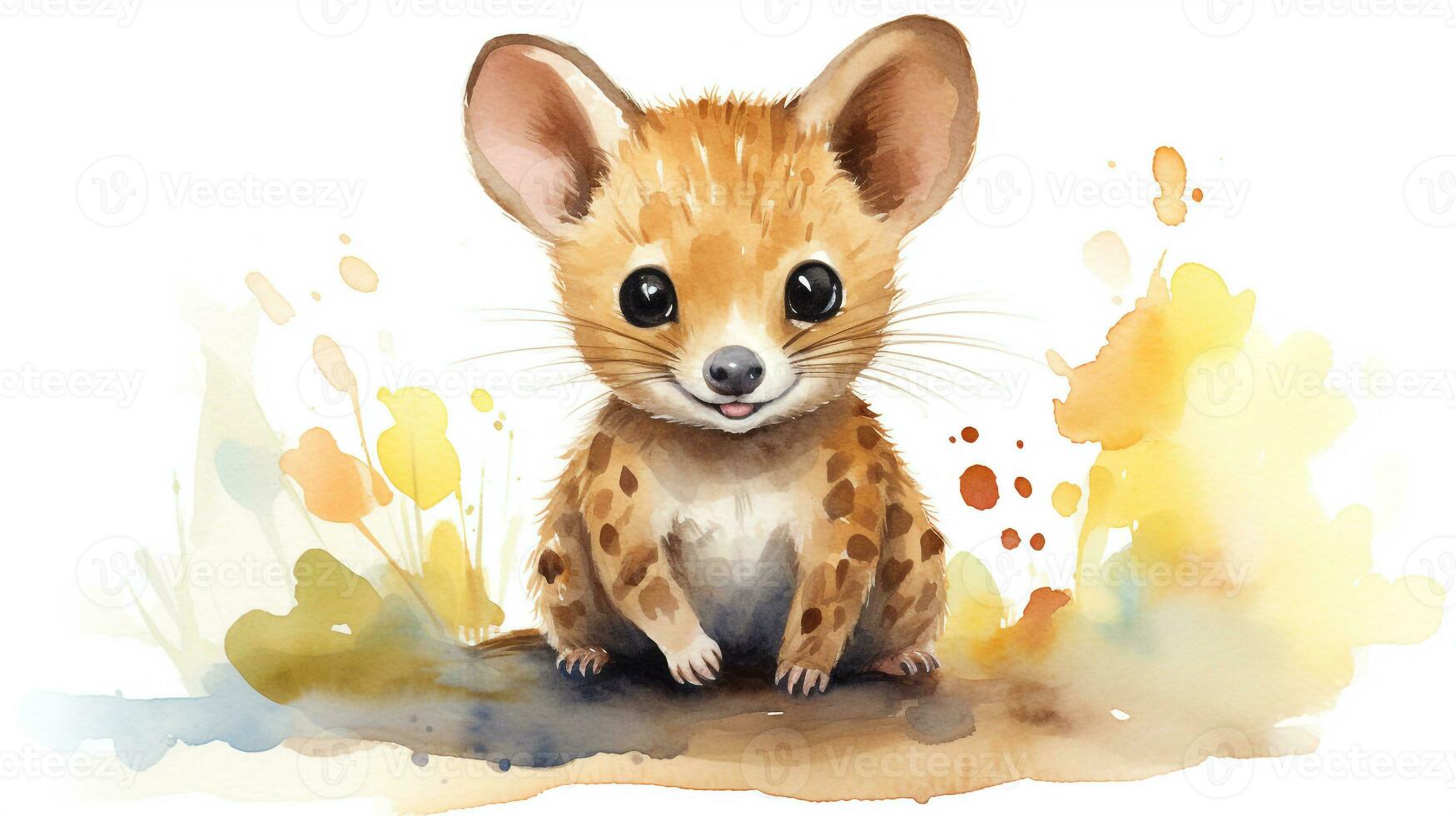 uma fofa pequeno quoll dentro aguarela estilo. generativo ai foto