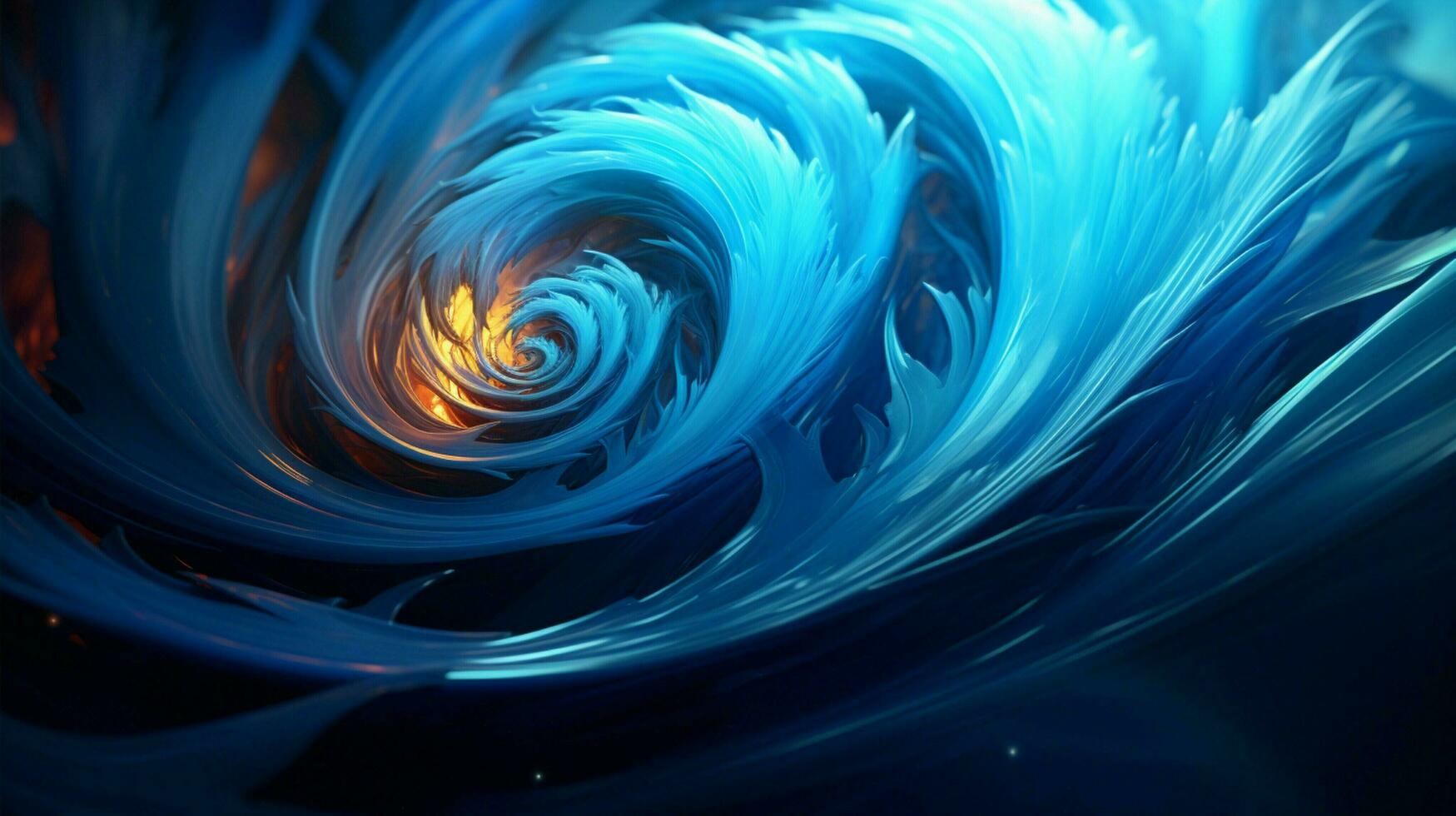uma rodopiando azul fractal forma do imaginação foto