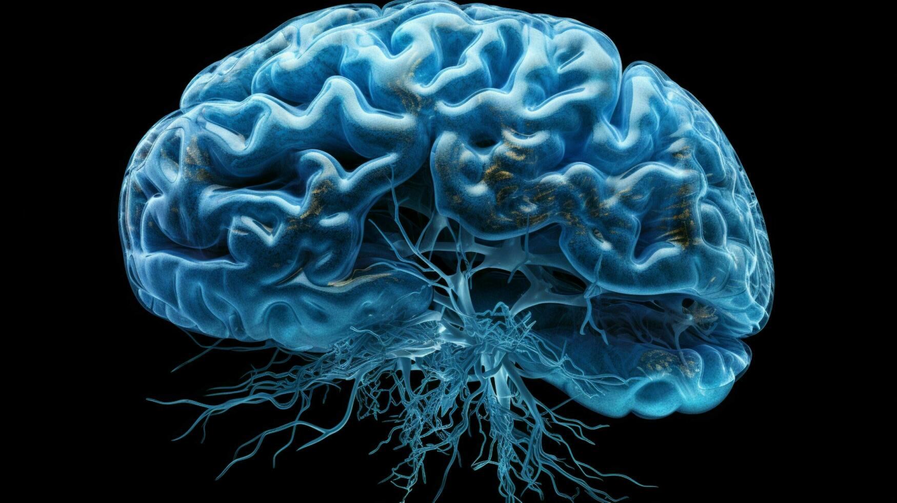 azul tumor revela alzheimer doença dentro humano cérebro foto