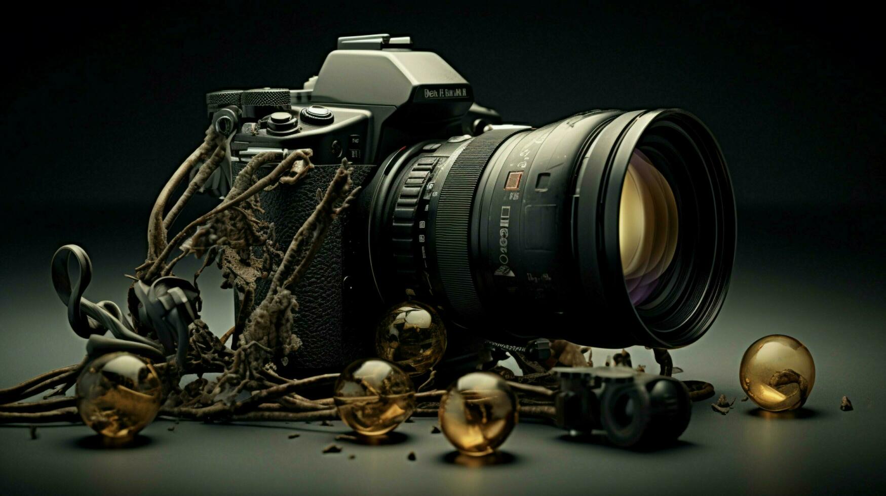 Câmera equipamento capturando uma solteiro macro objeto foto