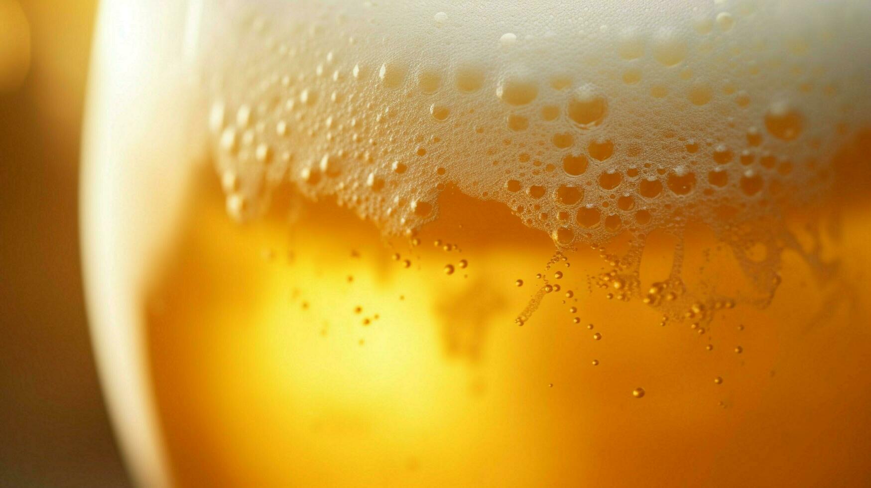 fechar acima do espumoso dourado Cerveja dentro vidro foto