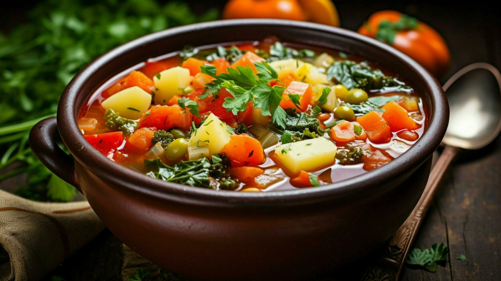 fresco caseiro vegetal sopa uma saudável e delicioso ganhar foto