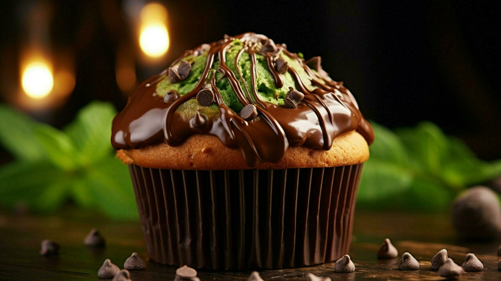 recentemente cozido caseiro bolinho com chocolate gelo foto