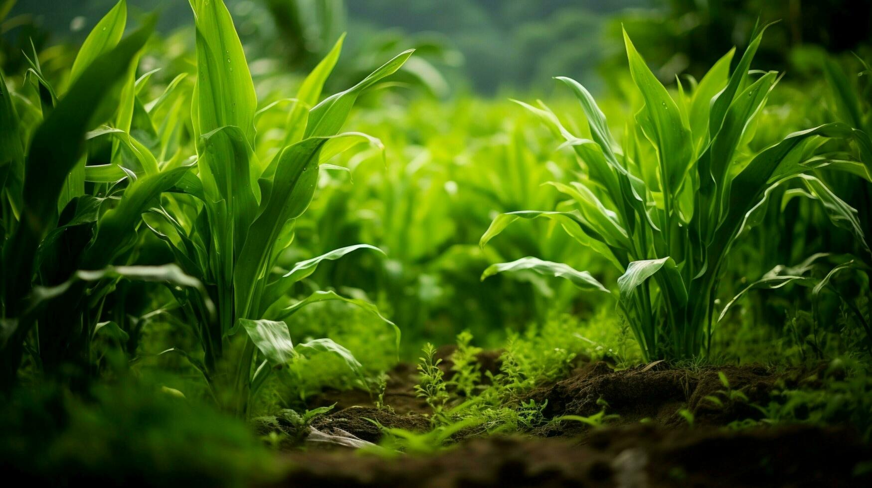 frescor e crescimento dentro agricultura natureza verde cor foto
