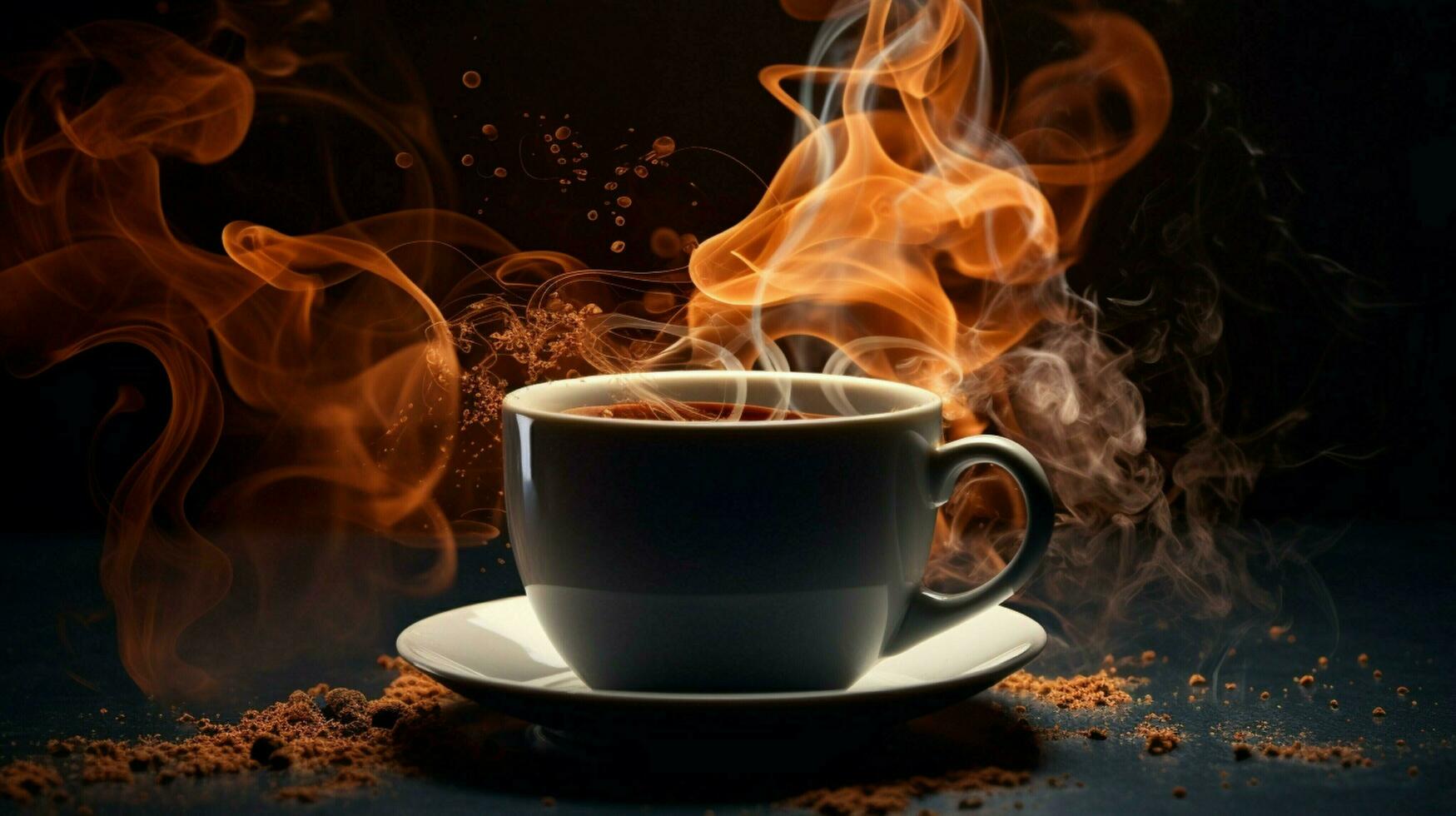 quente vapor Aumentar a partir de café dentro uma caneca foto