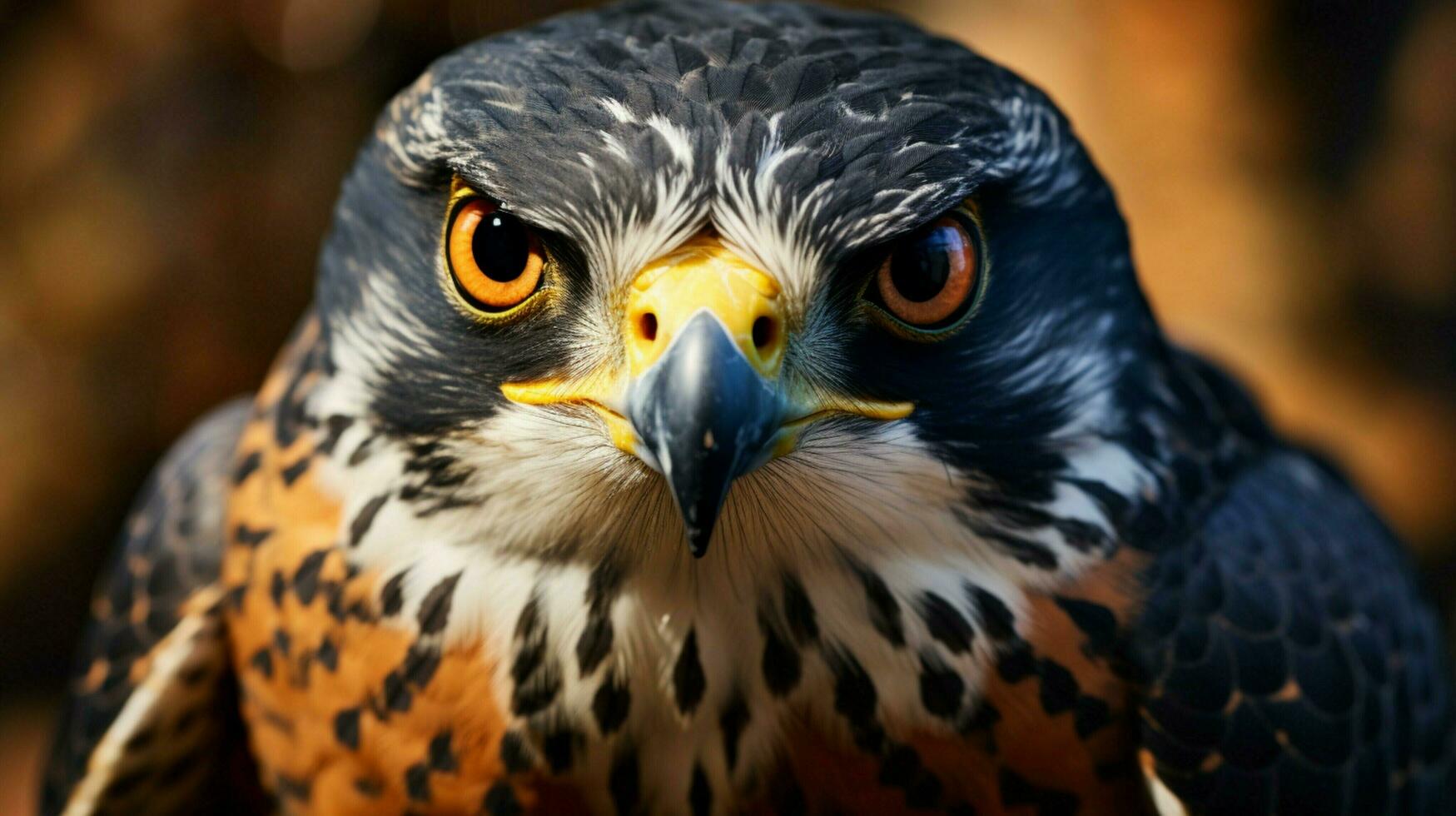 majestoso falcão encarando com afiado garras dentro foco foto