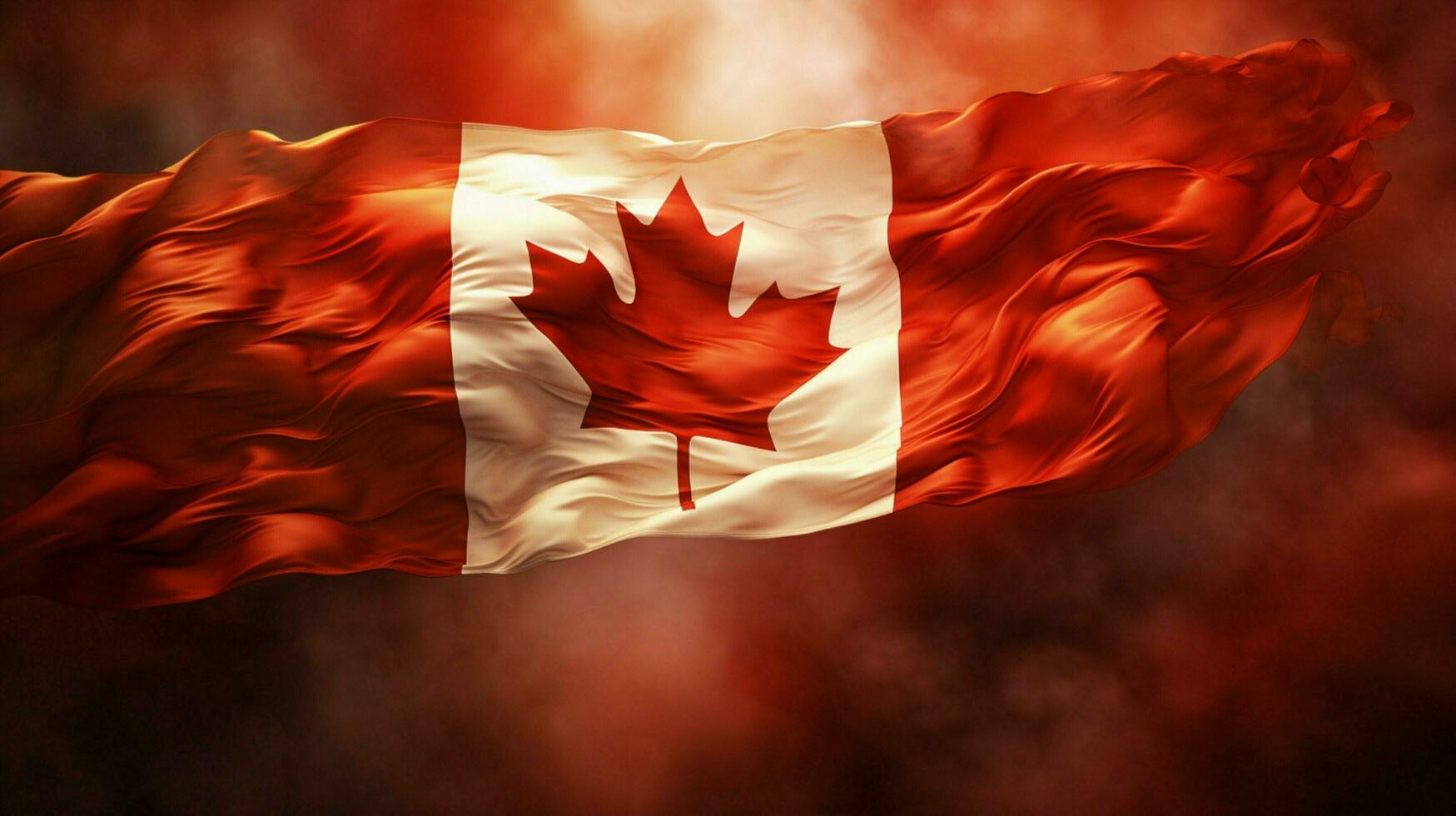 acenando canadense bandeira simboliza patriotismo e orgulho foto