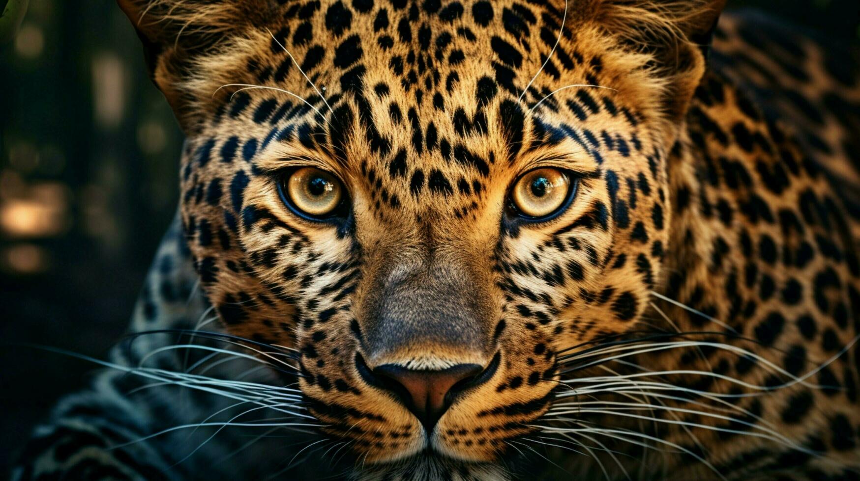 selvagem jaguar encarando fechar acima retrato dentro África foto