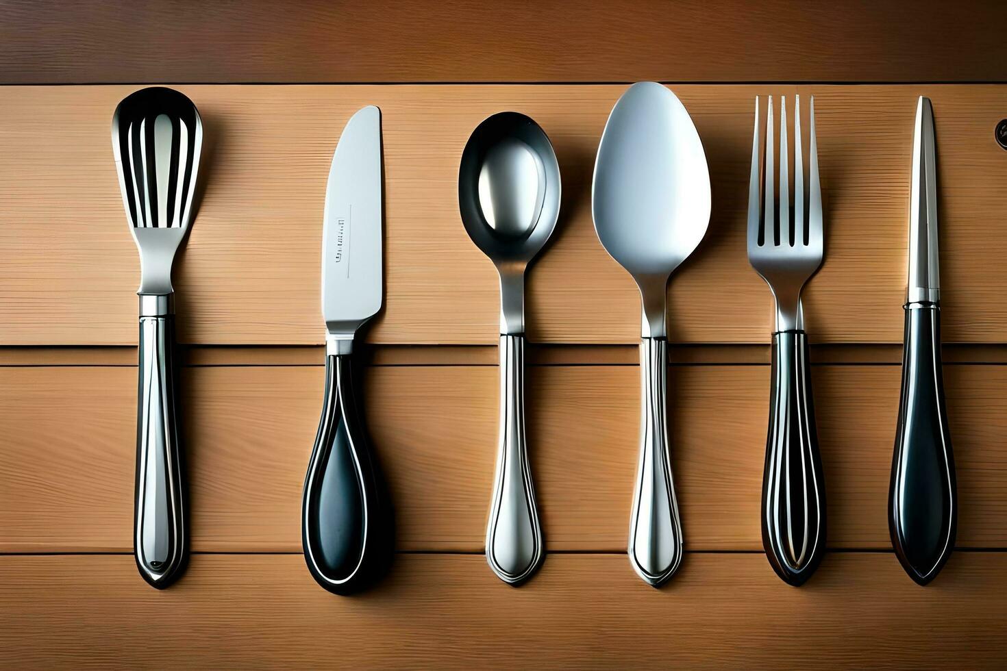 uma grupo do quatro diferente tipos do utensílios. gerado por IA foto