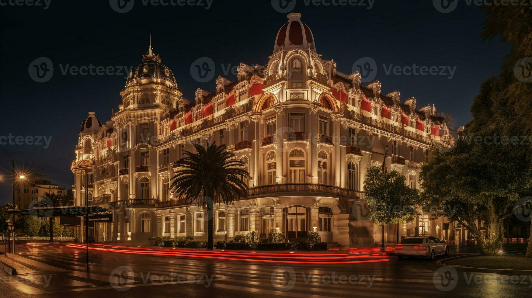 noite Visão do vovó hotel manzana kempinski. generativo ai foto