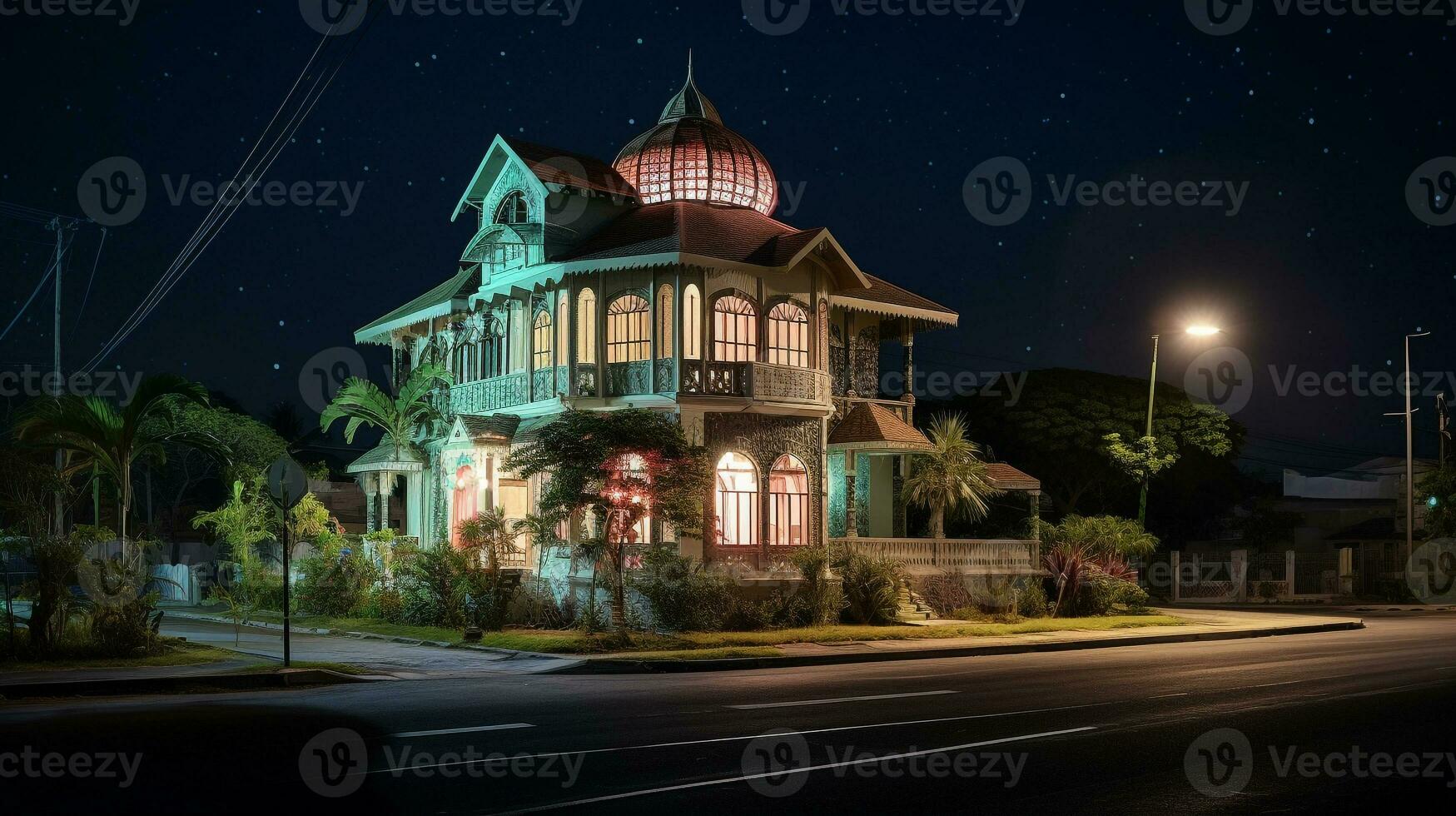 noite Visão do casa do maravilhas. generativo ai foto