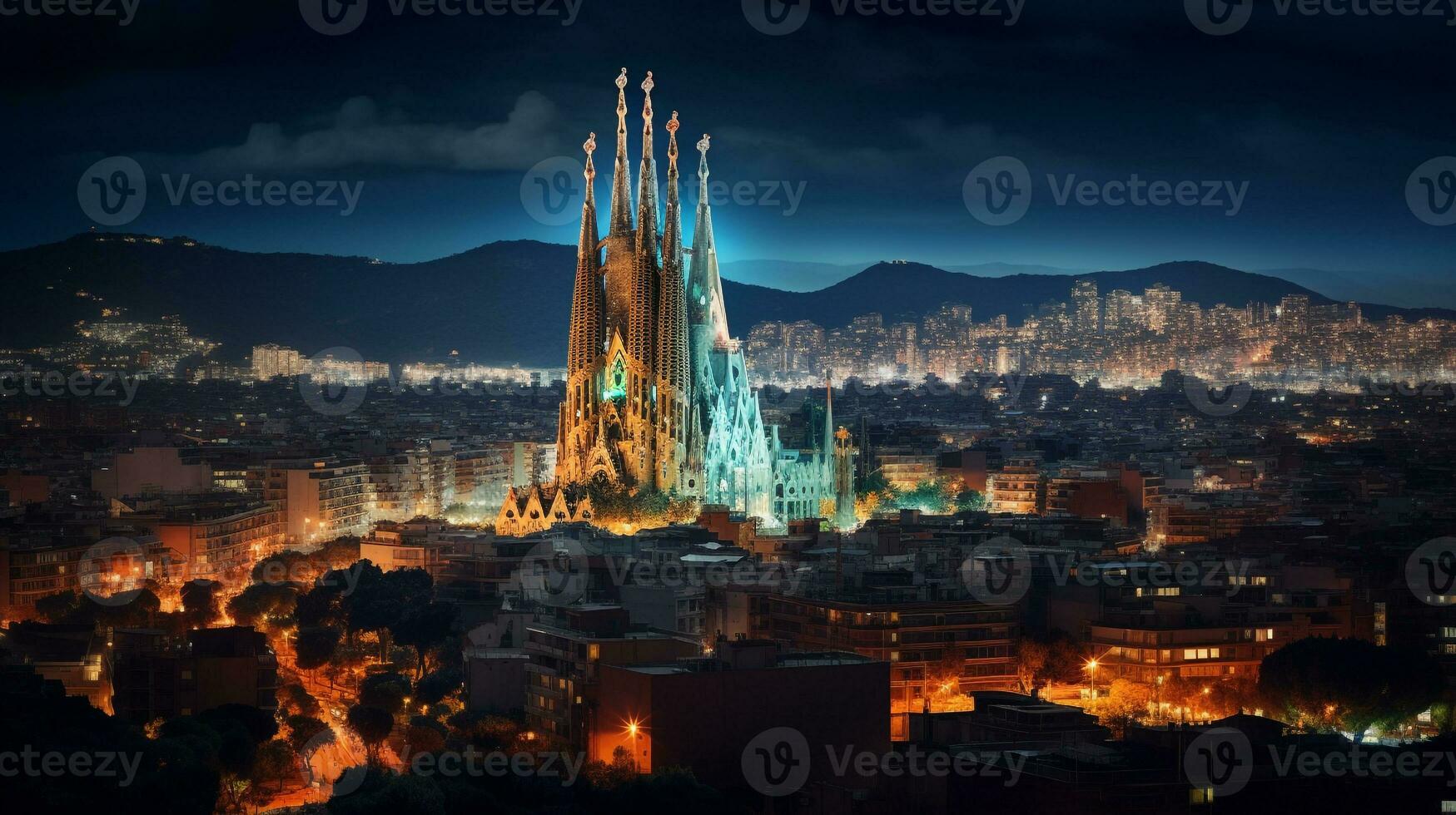 noite Visão do sagrada família. generativo ai foto