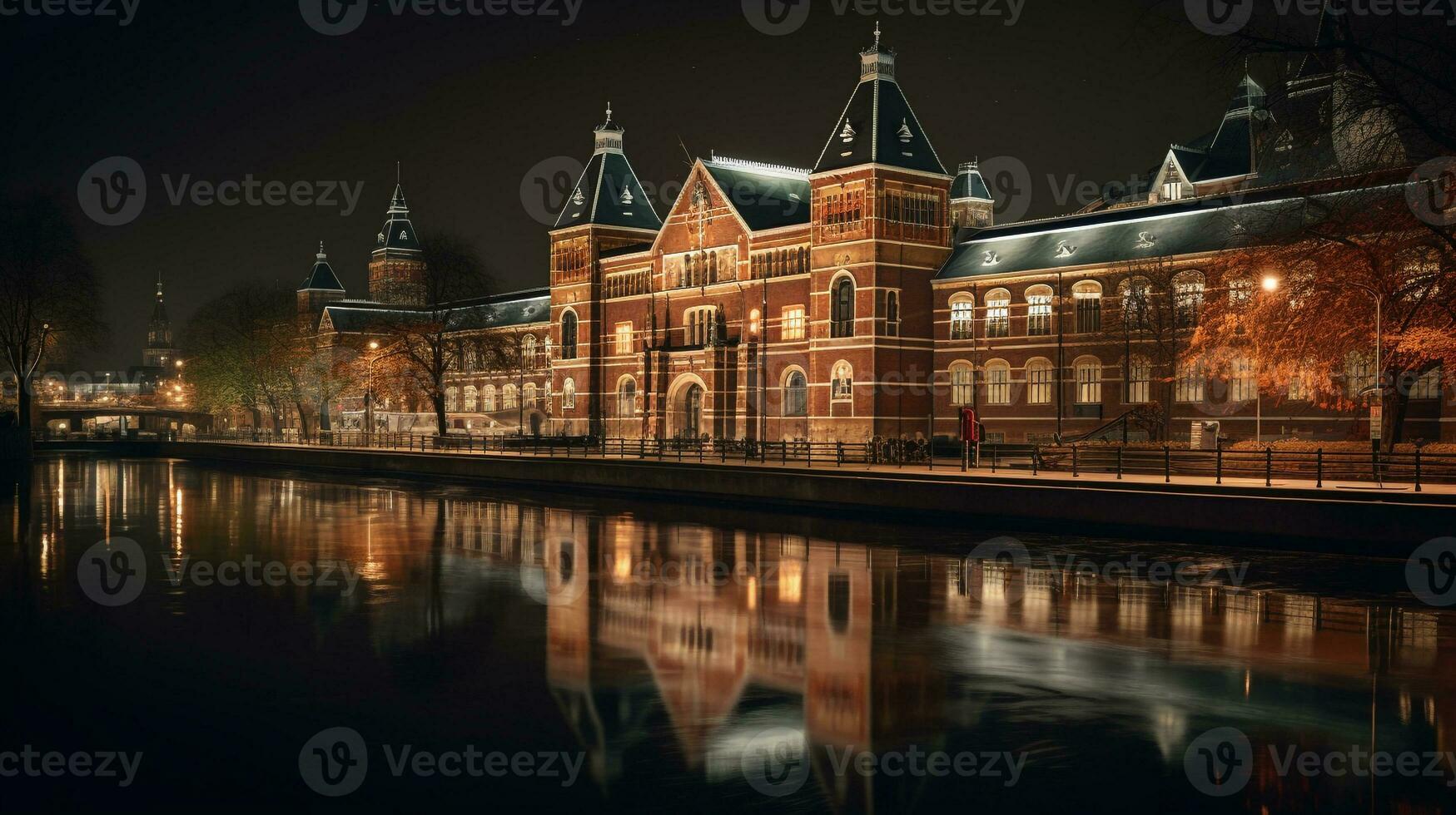 noite Visão do Rijksmuseum. generativo ai foto