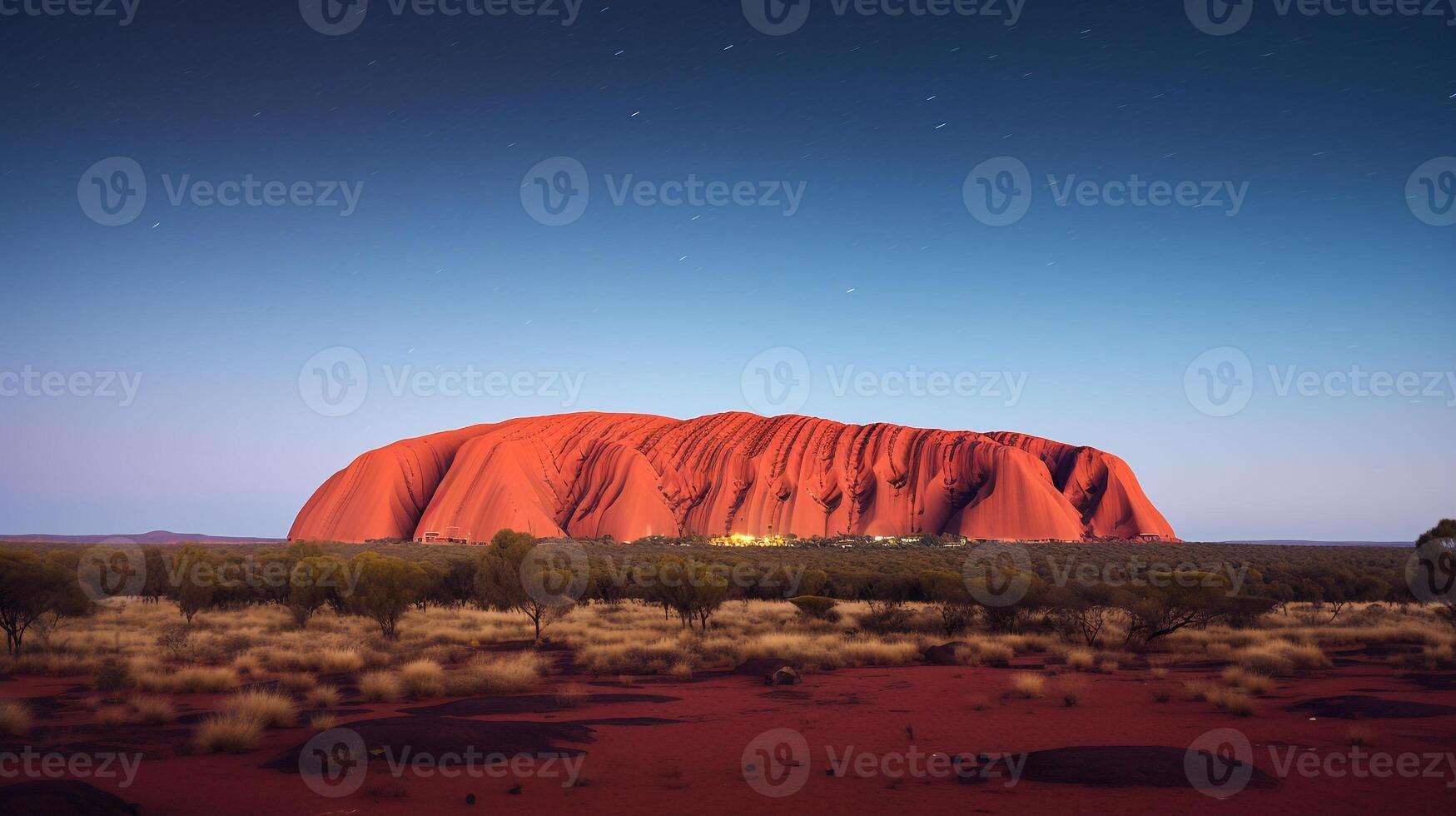 noite Visão do uluru - ayers Rocha. generativo ai foto