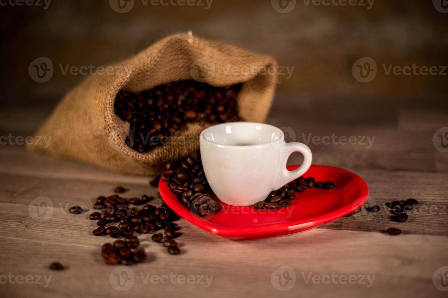 composição do café com grãos foto