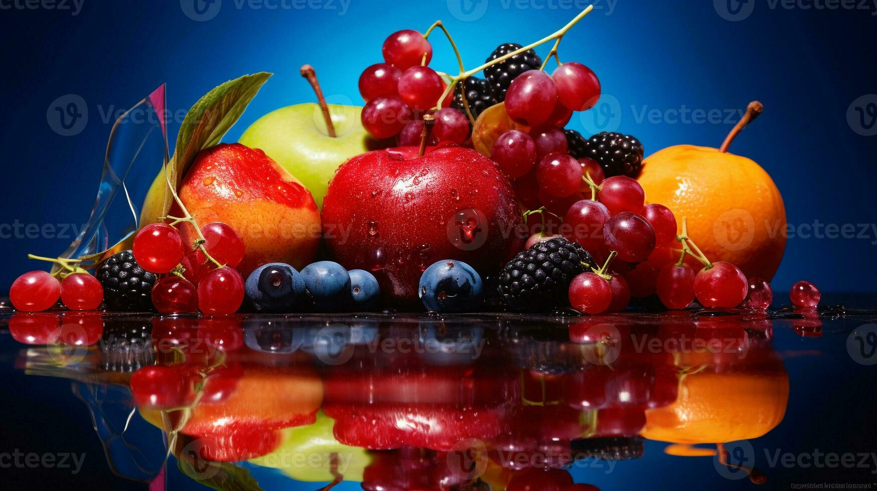 foto do canistal fruta metade contra uma colorida abstrato fundo. generativo ai