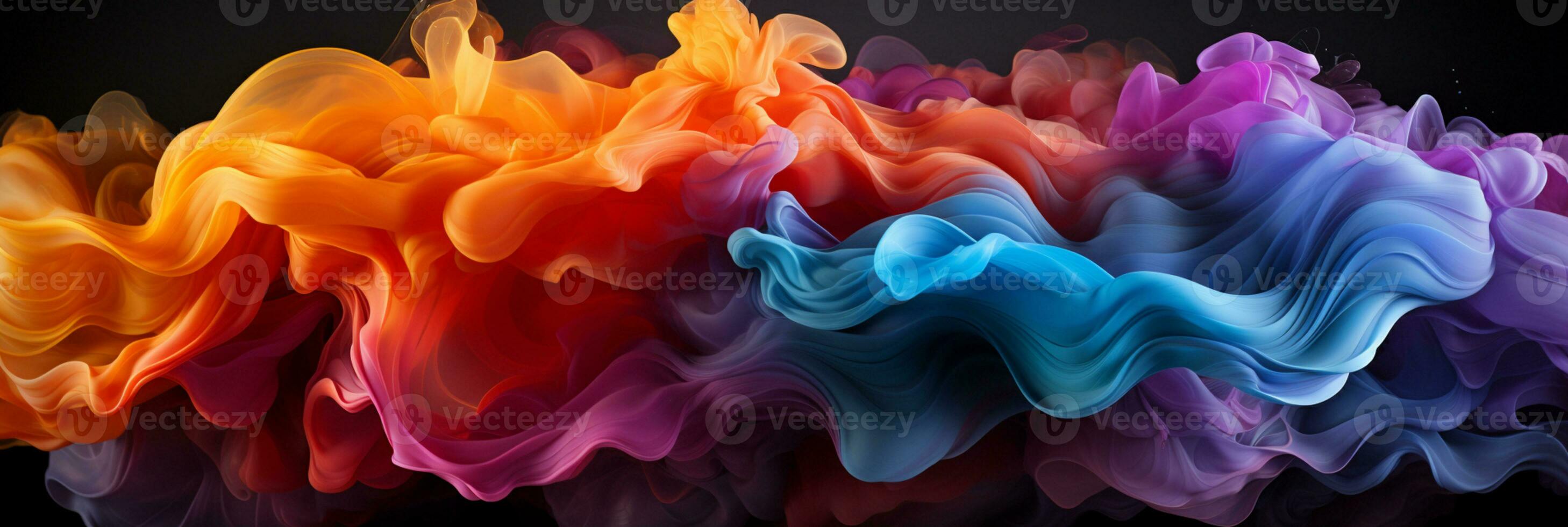 abstrato colorida gráfico movimento em fundo, criativo ondas do gradiente cor fumaça e líquido, ai generativo foto