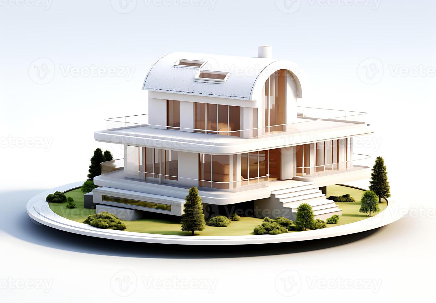 3d casa modelo em branco fundo foto