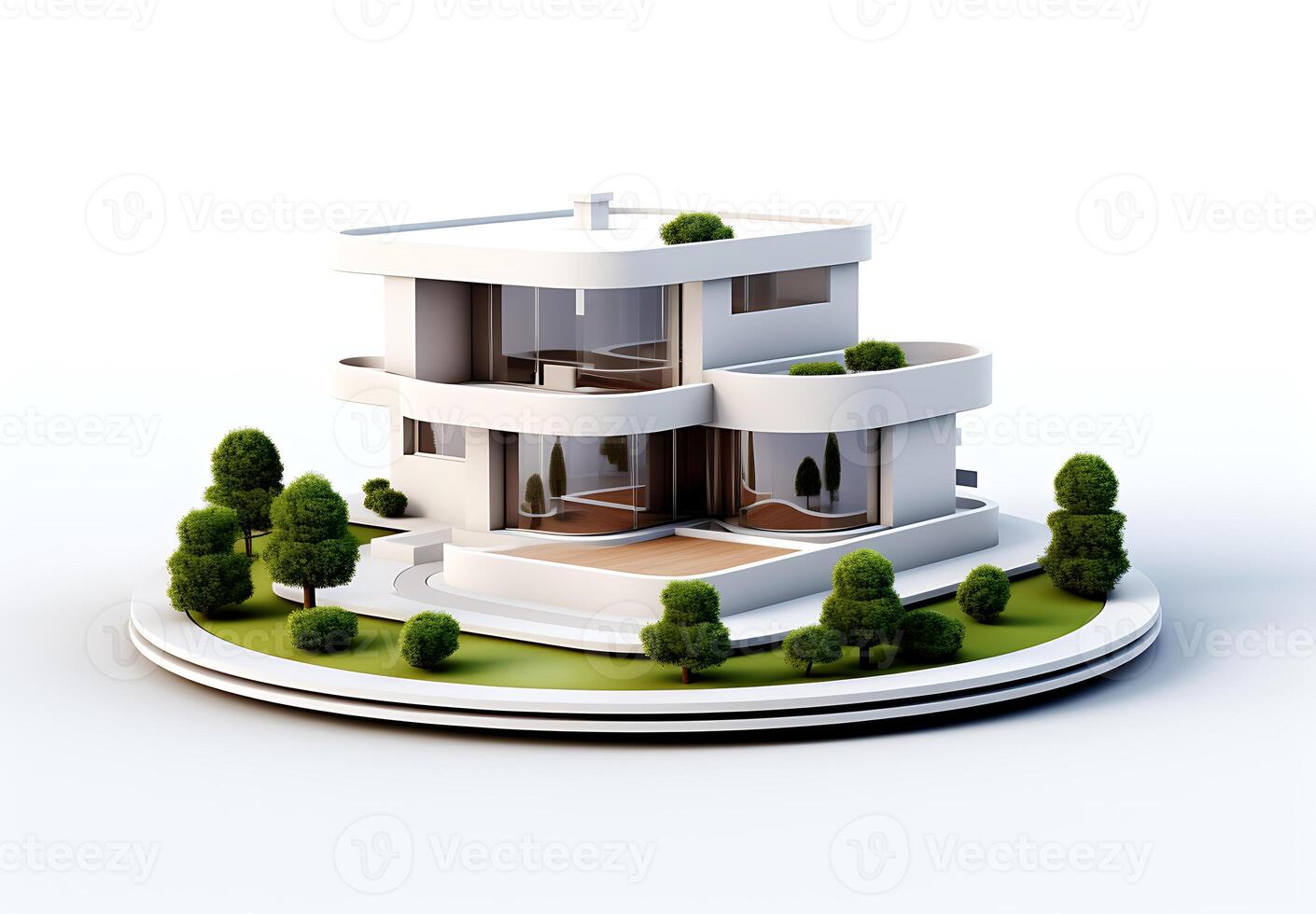 3d casa modelo em branco fundo foto