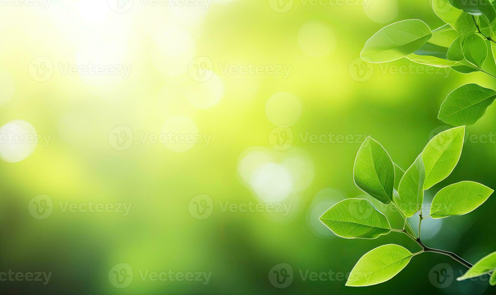 exuberante verde folhas dentro foco, fornecendo uma fresco. ai generativo. foto