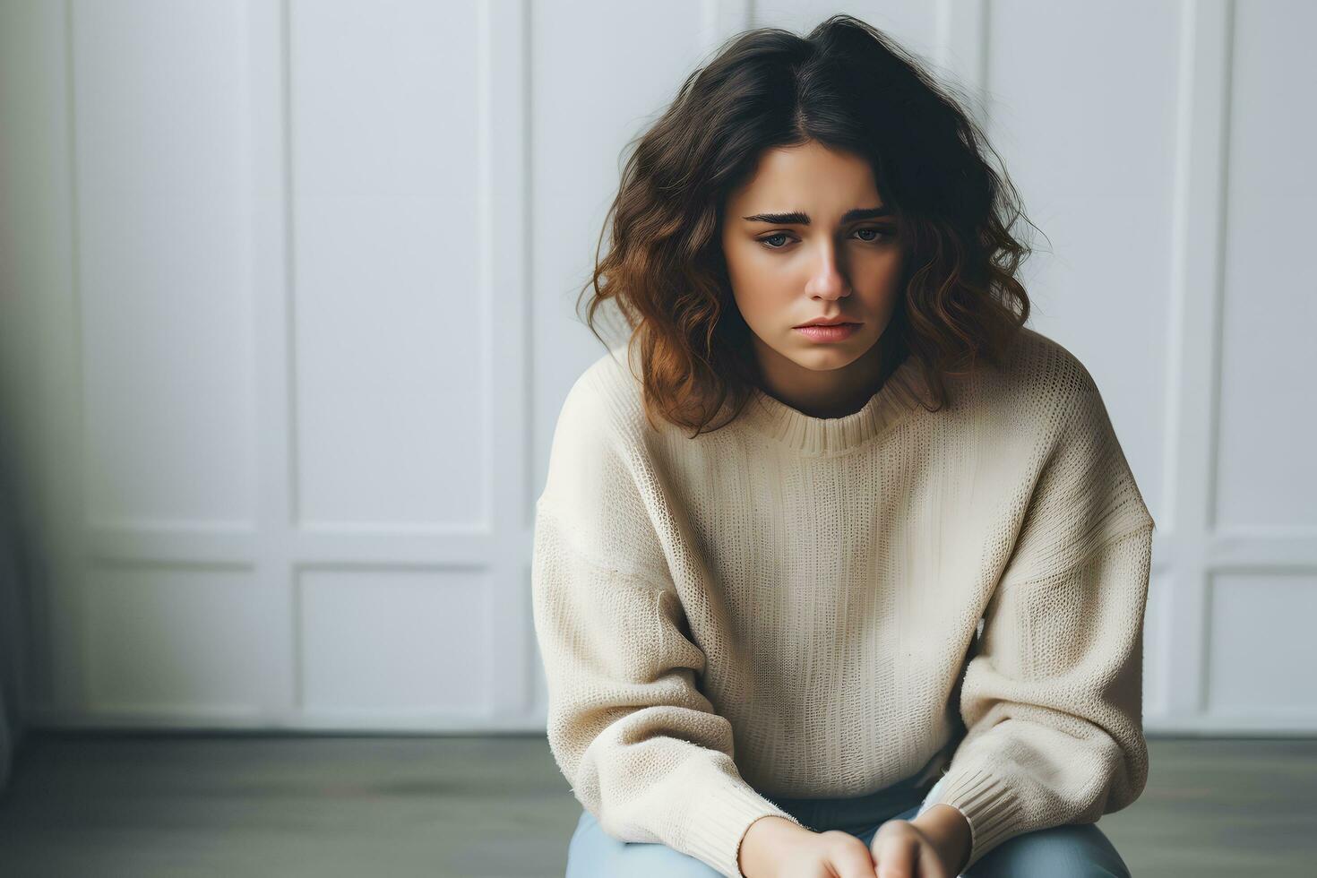 foto jovem mulher lidando com ansiedade ai gerar