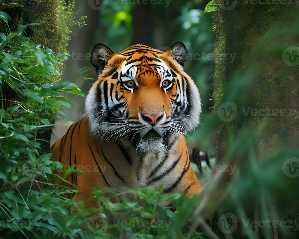 uma tigre dentro a floresta ai gerar foto