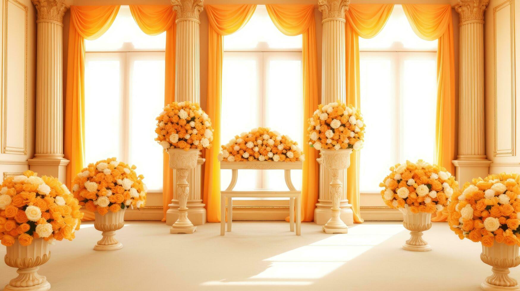 sonhadores laranja Casamento cena, generativo ai foto