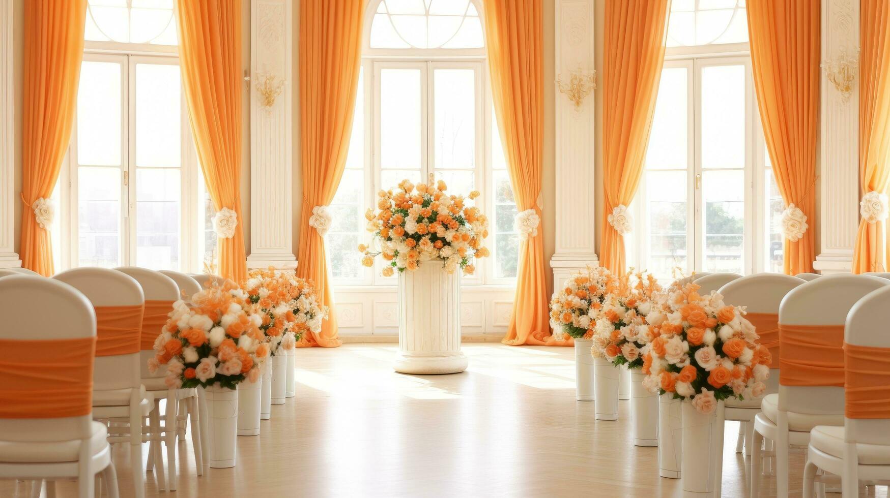 rústico laranja Casamento pano de fundo, generativo ai foto