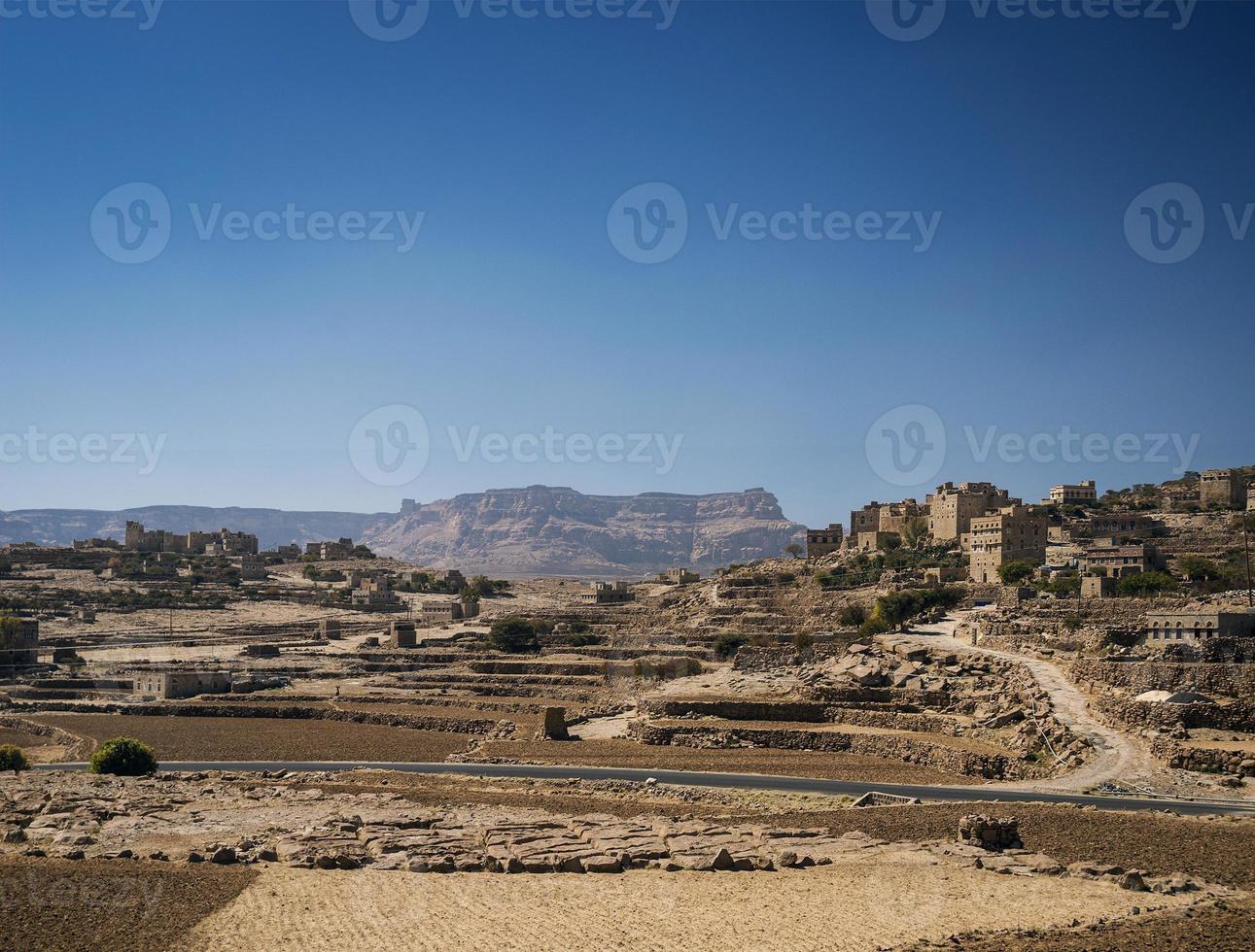 Thila Old Arabian Village Paisagem View in rural Iemen perto de Sanaa foto