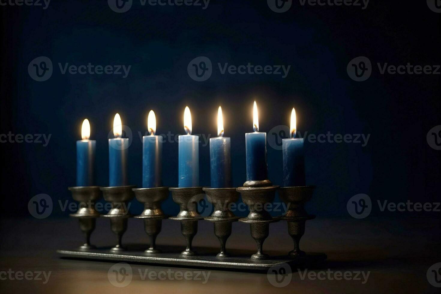 religião imagem do judaico feriado hanukkah com queimando velas. ai gerado foto