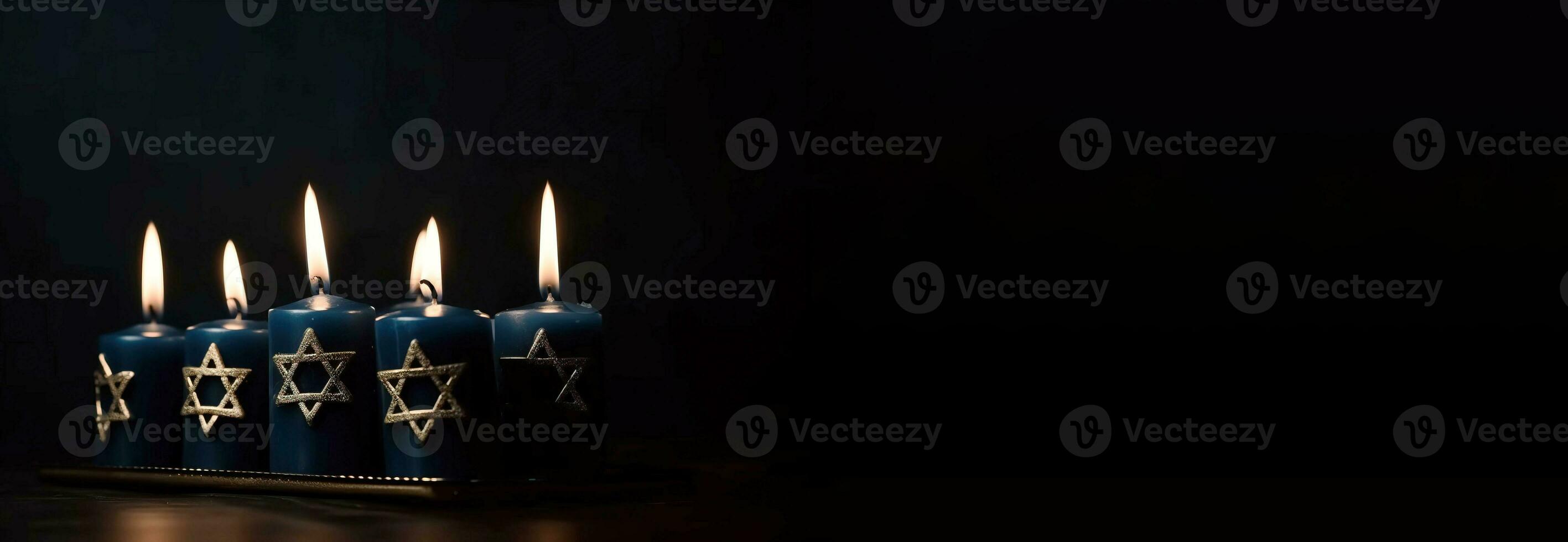 religião imagem do judaico feriado hanukkah com queimando velas. ai gerado foto