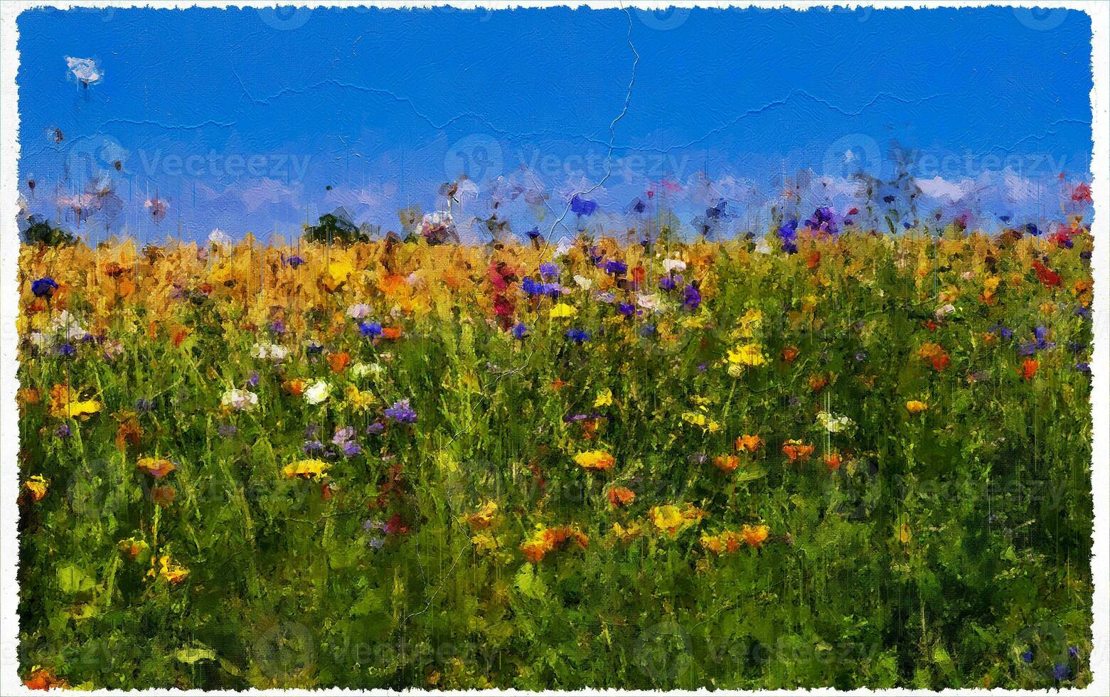 abstrato impressionismo natureza panorama digital pintura foto