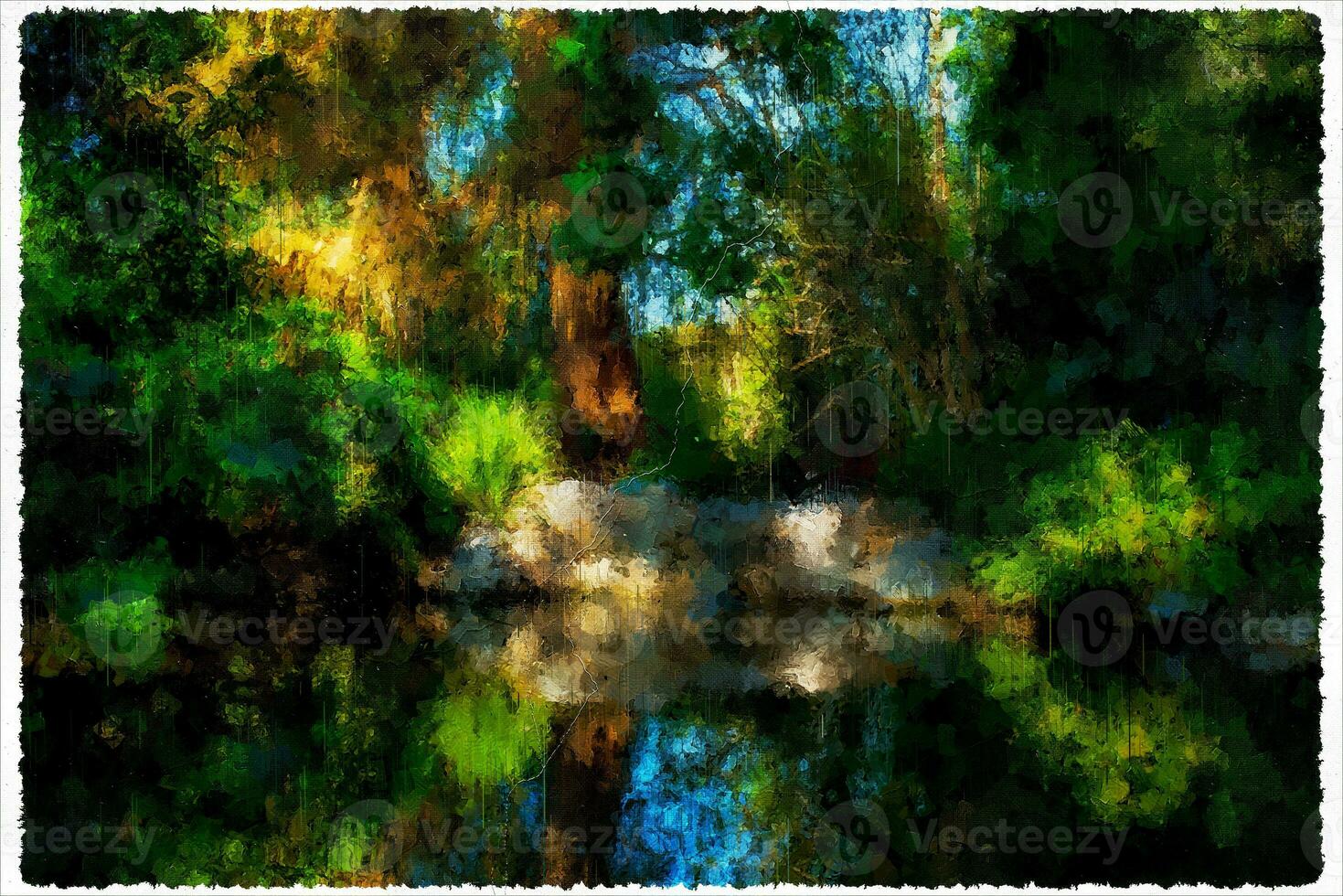 abstrato impressionismo natureza panorama digital pintura foto