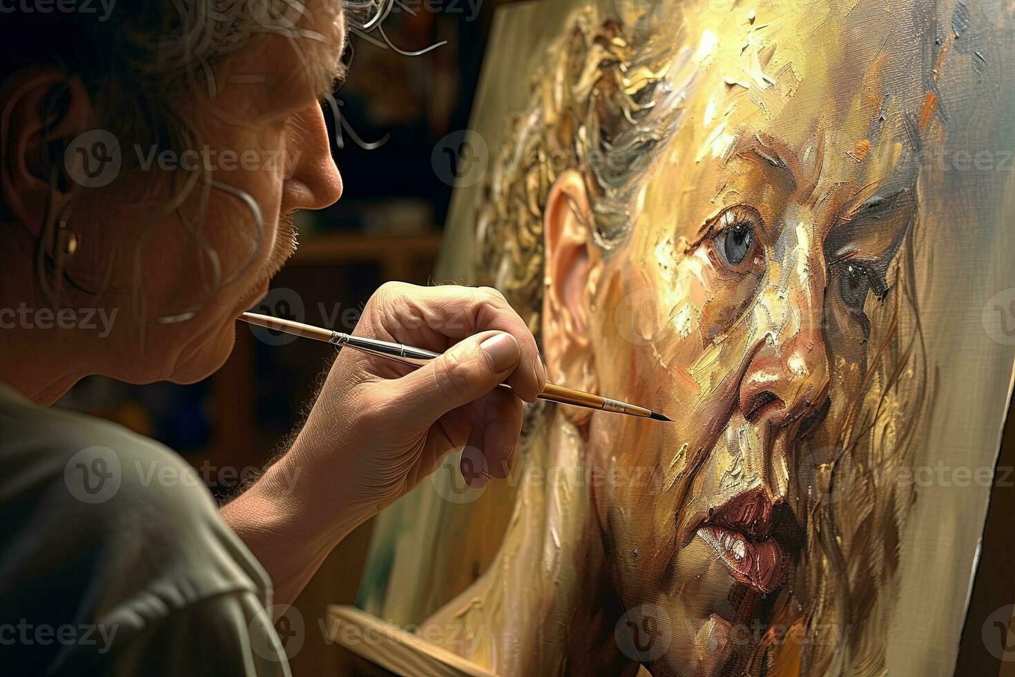 artista pintura uma mulher retrato em tela de pintura dentro vintage estilo. generativo ai. foto