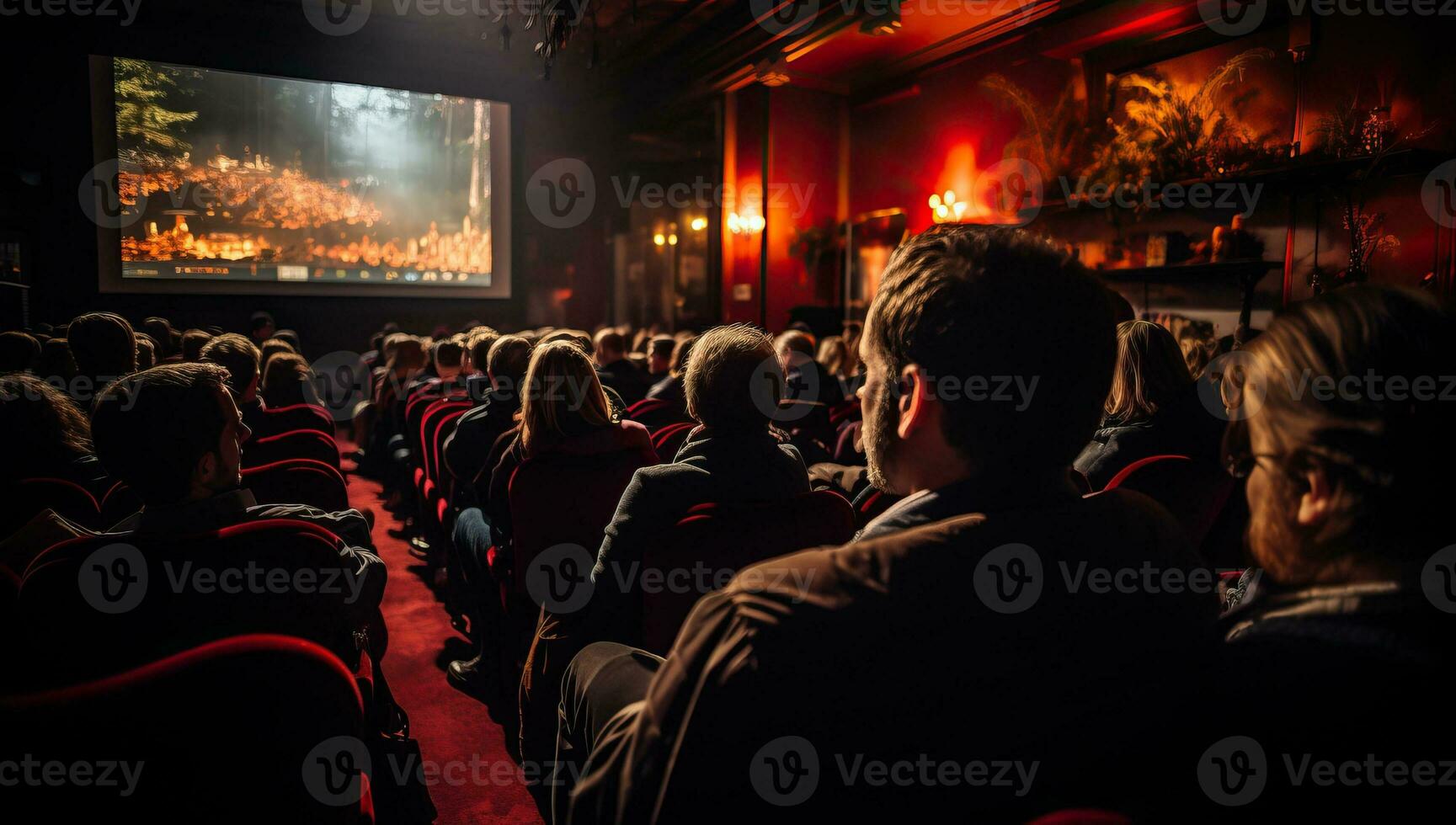 público escuta para a conferencista às a conferência corredor. ai gerado. foto