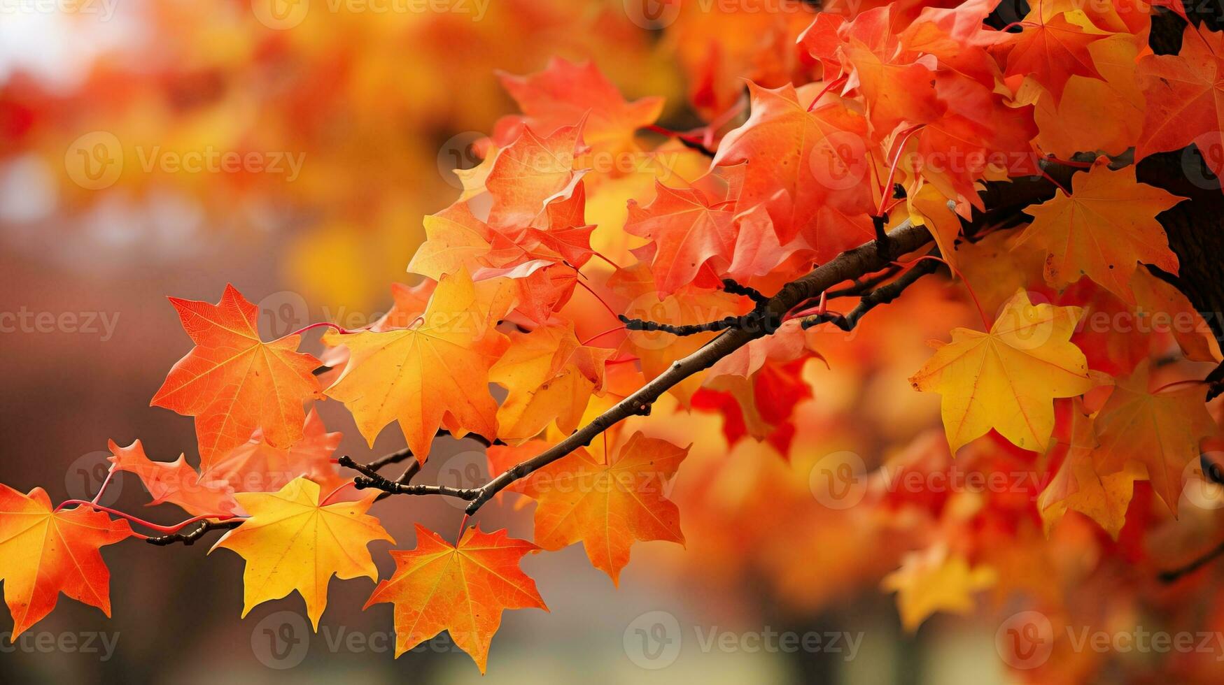 outono bordo folhas dentro parque. lindo natureza fundo. outono temporada. ai gerado. foto