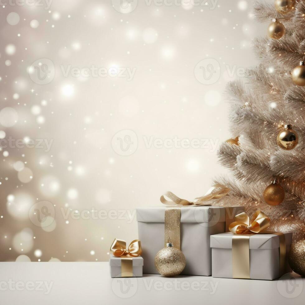 Natal presente caixas com feriado, desfocado fundo, generativo ai foto