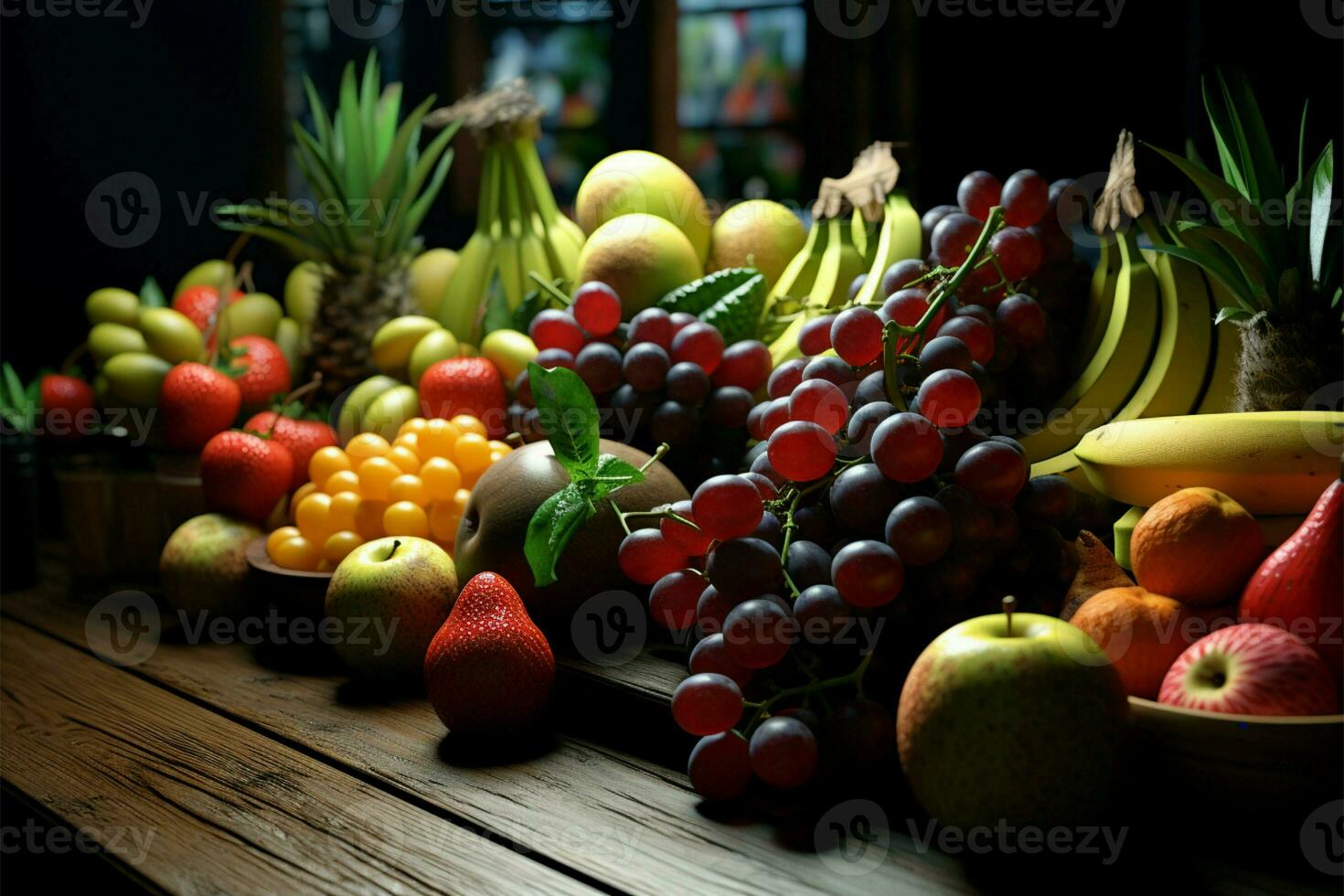 mart fruta ofertas uma Largo alcance do delicioso e fresco opções ai gerado foto