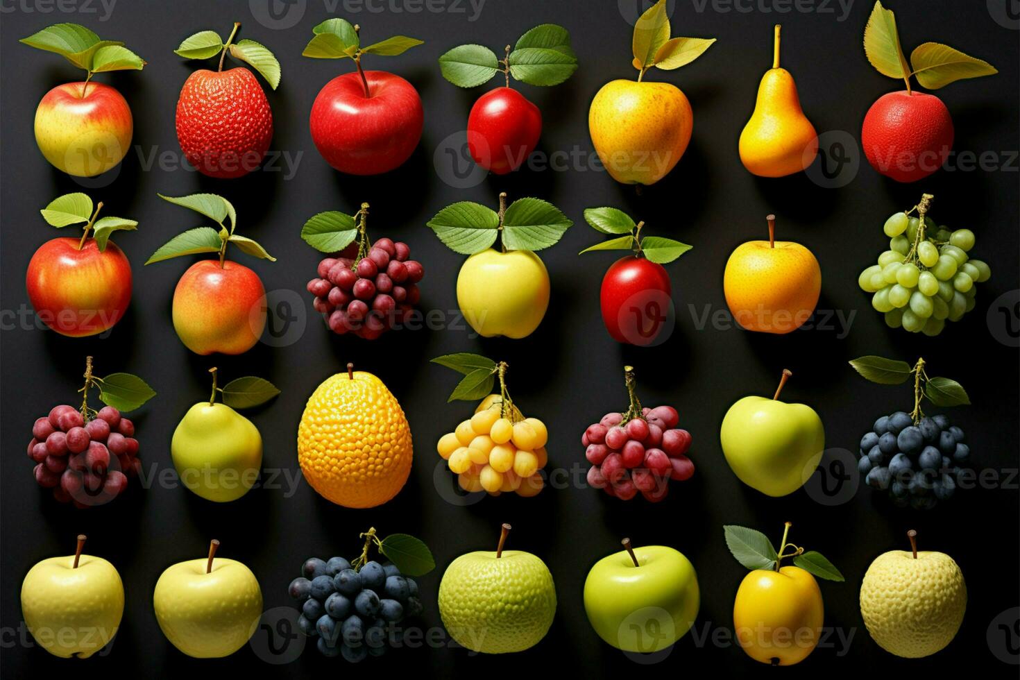 coleção foto apresentando a matriz do diferente árvore fruta tipos ai gerado