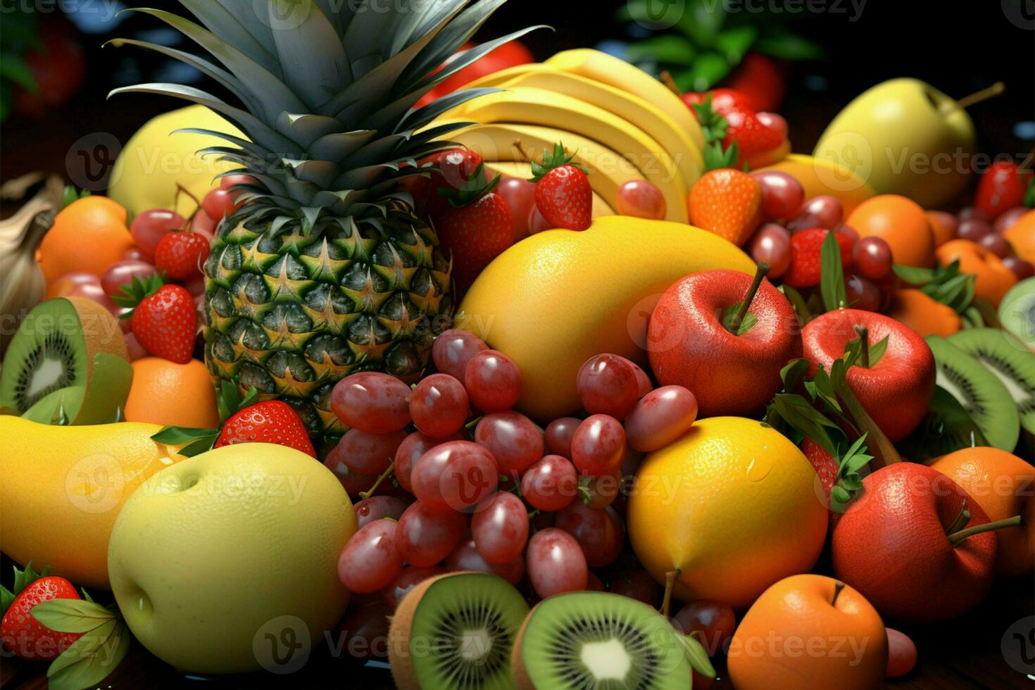 hiper realista tropical frutas, uma sensorial deleite para todos ai gerado foto