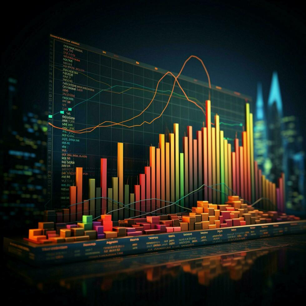 oportuno visuais representando o negócio e ações evoluindo desempenho graficamente para social meios de comunicação postar Tamanho ai gerado foto