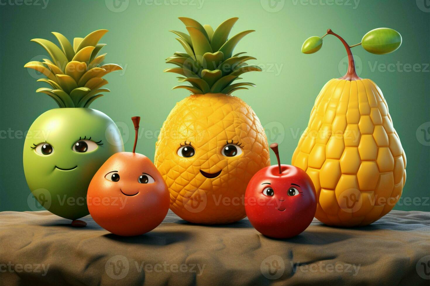 simples e animado desenho animado fruta personagens venha juntos dentro isto Series ai gerado foto