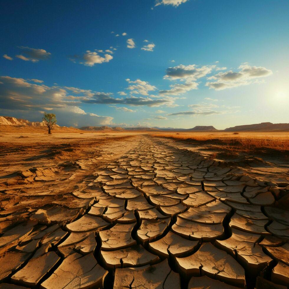 desolação revelado rachado terra dentro deserto revela clima alterar angustiante efeitos para social meios de comunicação postar Tamanho ai gerado foto