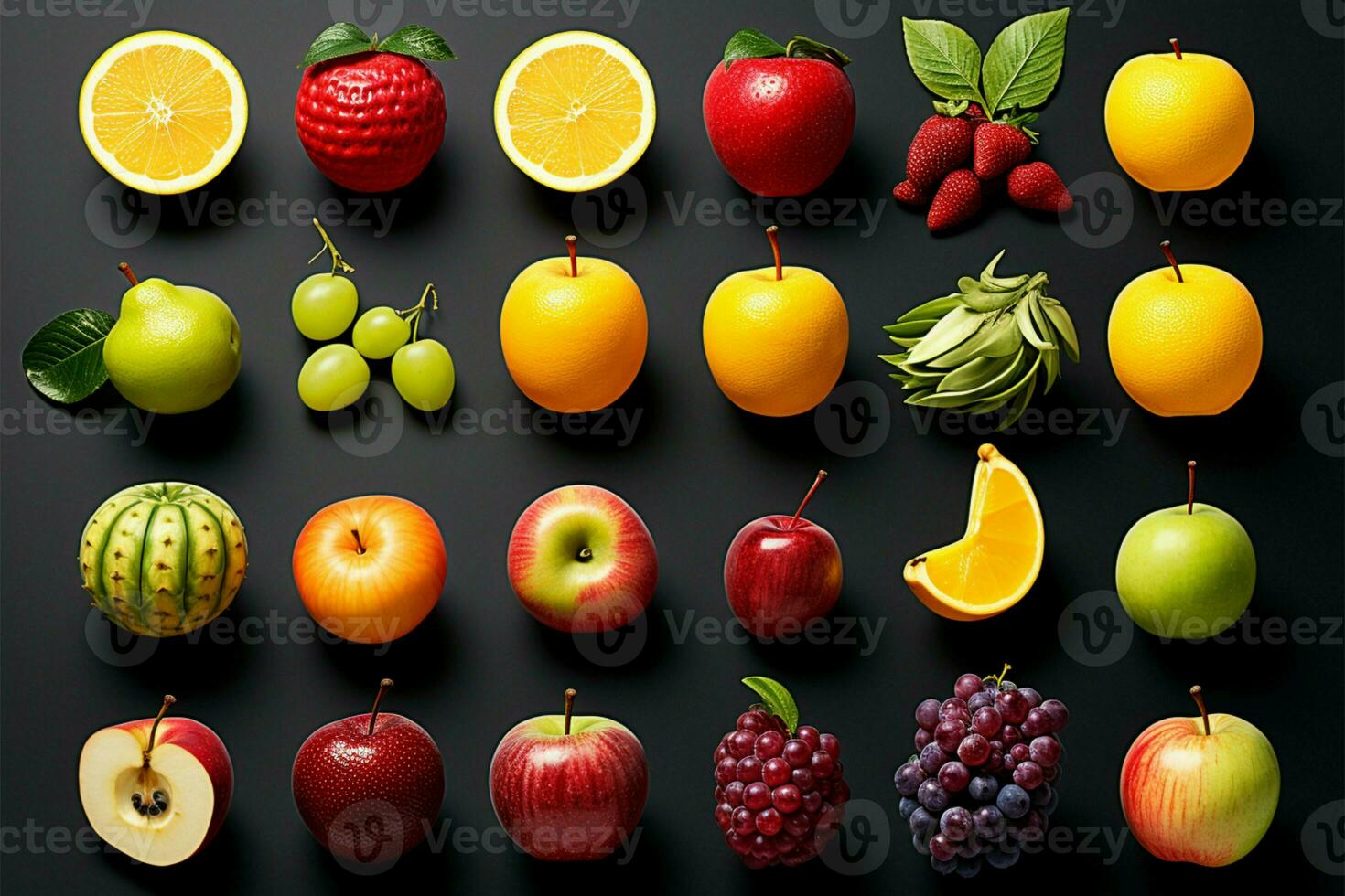 fotografia destacando a diversidade do frutas dentro 1 coleção ai gerado foto