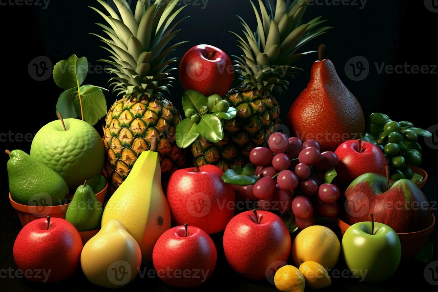 a matriz do frutas, cada único dentro tipo e delícia ai gerado foto