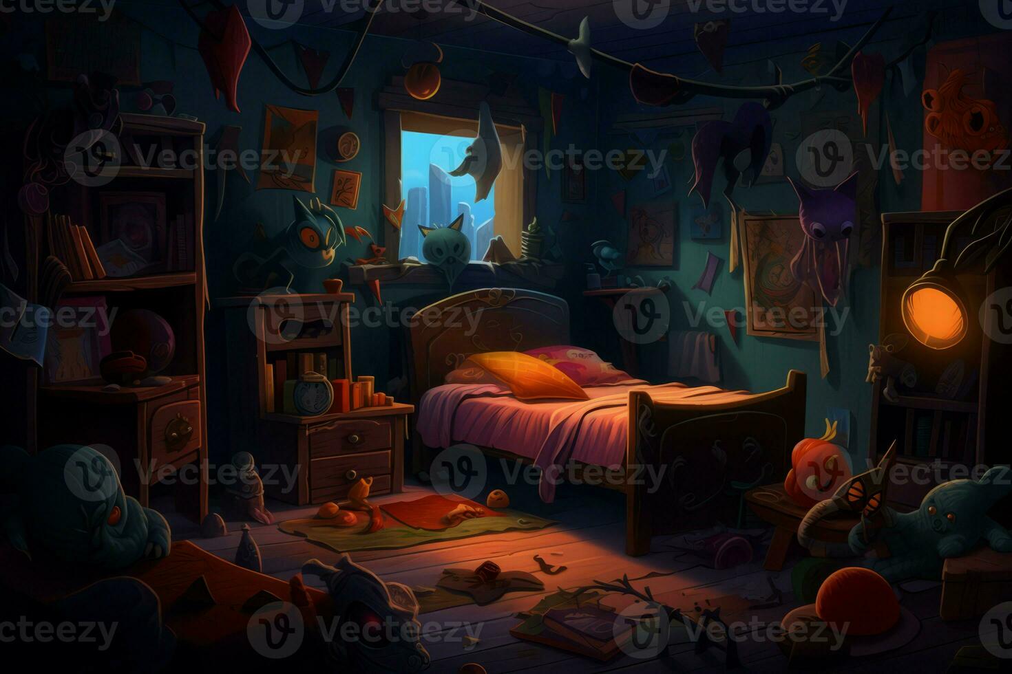 crianças quarto fantasia interior. gerar ai foto