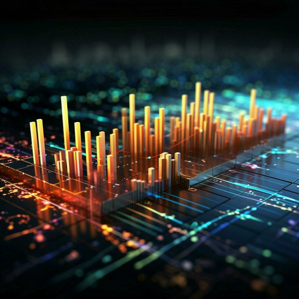 visualizando dinâmica negócios, estoque mercado tendências e padrões criativamente retratado para social meios de comunicação postar Tamanho ai gerado foto